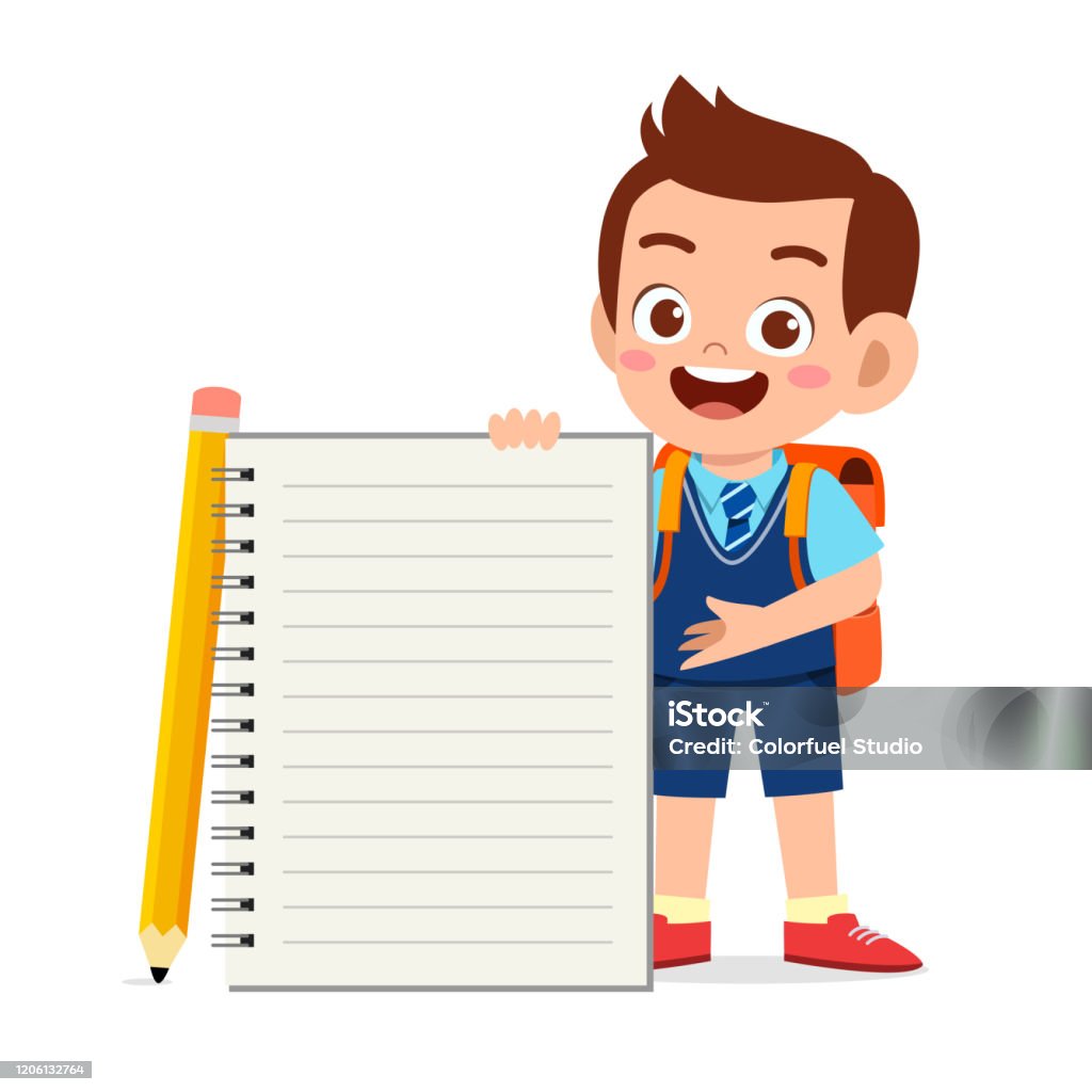 Método Casco mínimo Ilustración de Niño Niño Lindo Feliz Con Cuaderno y más Vectores Libres de  Derechos de Niño - Niño, Organizador personal, Cartel - iStock