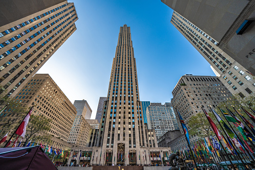 This is the Rockefeller Center, a famous landmark center in Midtown Manhattan on October 15, 2019 in New York