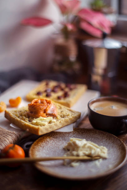 salmon toast and cheese cream