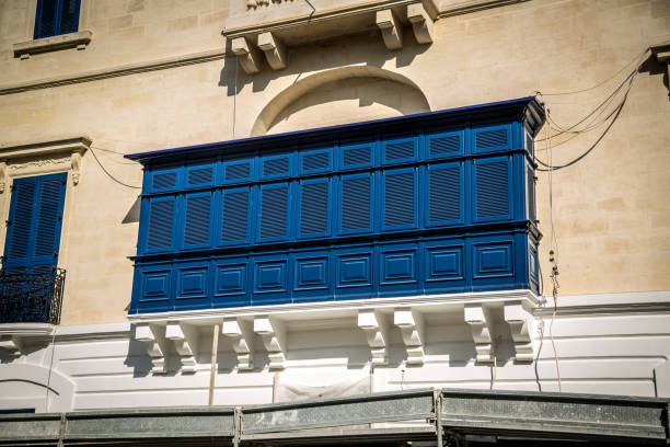 Traditional Maltese closed wooden balconies