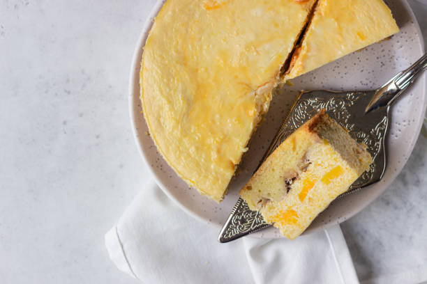 istock Pumpkin cheesecake with caramel sauce, light grey stone background. Selective focus. 1206150531