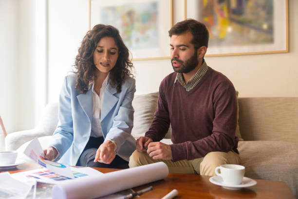 istock Front view of designers discussing color palette for new work 1206156745