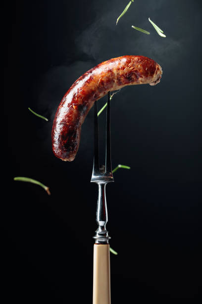 istock Grilled Bavarian sausage with rosemary. 1206158504