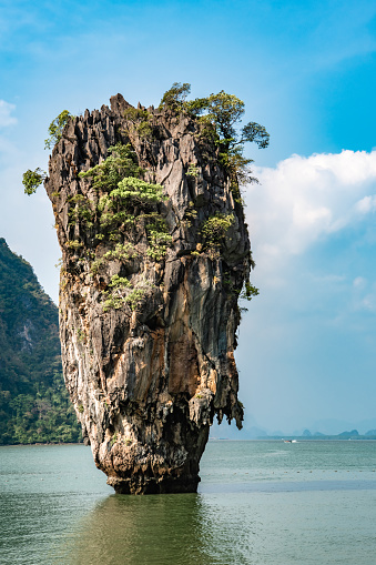 Scenic Tapu island, also known as James bond island in Phang nga Bay near Phuket island in southern Thailand