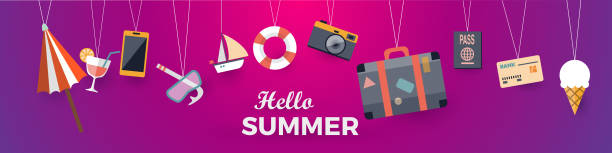 istock The word Hello Summer. Vector banner with the text vibrant colors. 1206160063