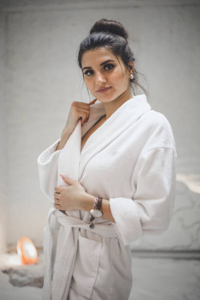 istock Woman relaxing in salt room 1206160619