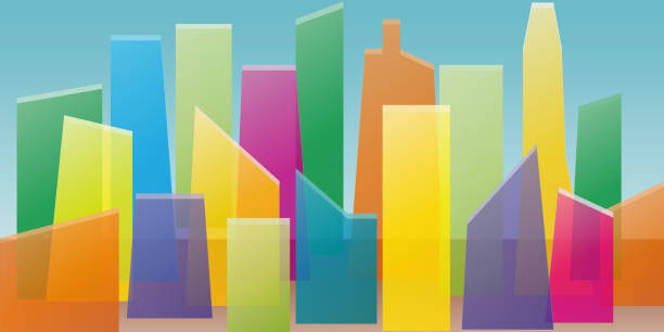 Abstract city. Housing and town in flat design. Vector illustration of a colorful cityscape Abstract city. Housing and town in flat design. Vector illustration of a colorful cityscape budget cuts stock illustrations