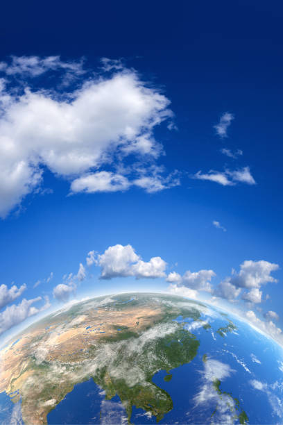 istock Earth and blue sky. Climate safety concept image. 1206162857