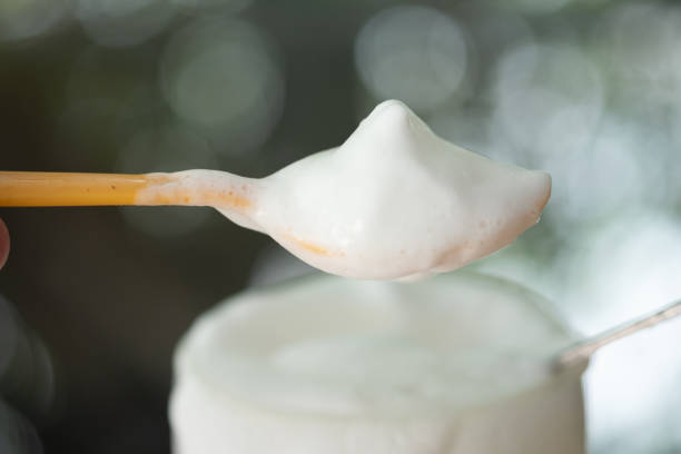 Preparing milk froth make coffee. Close up