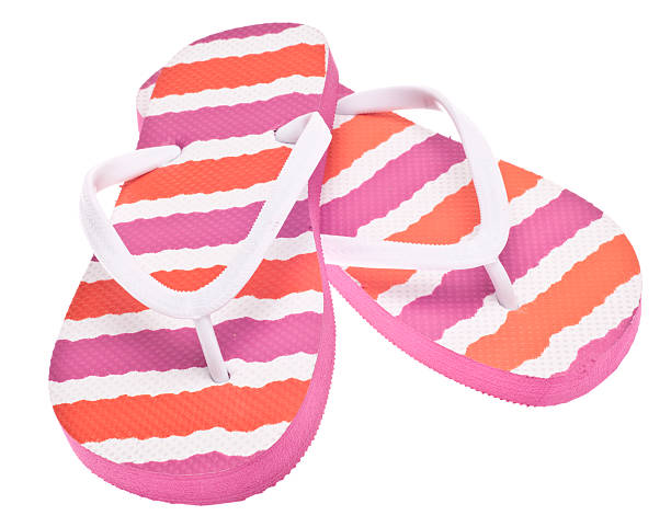 istock Pink and Orange Flip Flop Sandals 120616543