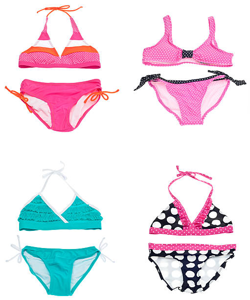 istock Set of Four Vibrant Colored Bikini Bathing Suits 120616545