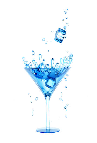 istock Splash alcohol in wine glass, drink illustration, abstract  background 3d rendering 1206166315