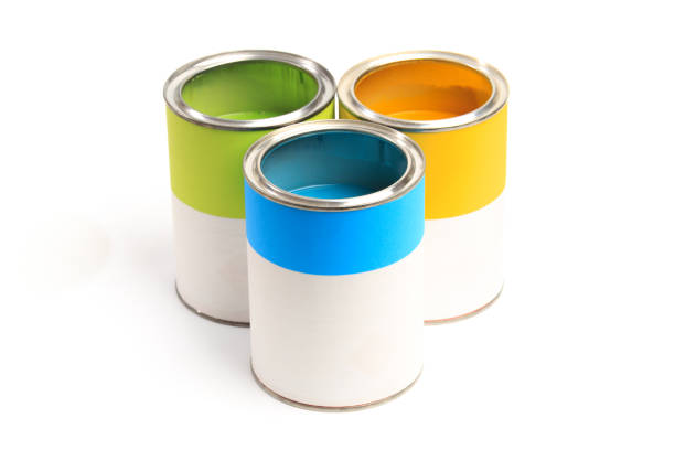 istock set of Cans with color paint isolated on white background - Image 1206170319