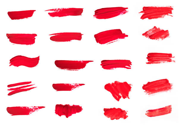 Set of Lipstick smear smudge swatch isolated on white background Set of Lipstick smear smudge swatch isolated on white background for sale flash stock pictures, royalty-free photos & images