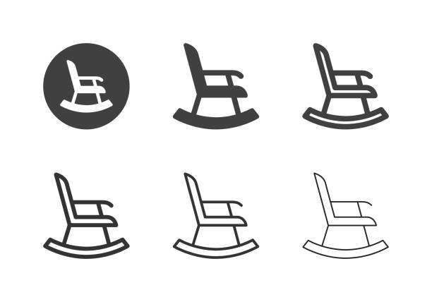 Rocking Chair Icons - Multi Series Rocking Chair Icons Multi Series Vector EPS File. rocking chair stock illustrations