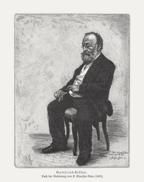 istock Gottfried Keller (1819-1890), Swiss poet, wood engraving, published in 1897 1206177710