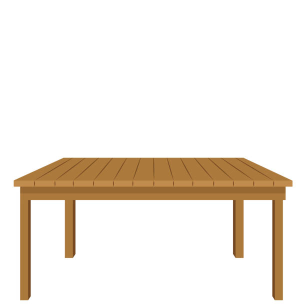 Wooden table Wooden table isolated illustration on white background table illustrations stock illustrations