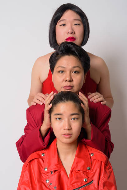 istock Three diverse Asian friends lining up together as diversity concept 1206182508
