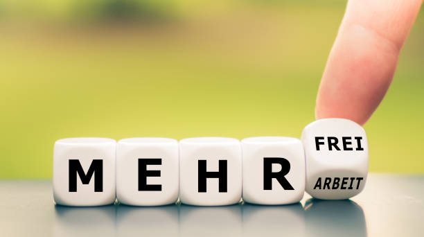 istock Hand turns dice and changes the German expression 