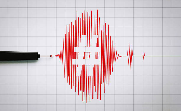 istock Seismograph Recording an Earthquake Activity on Grid Paper 1206184778