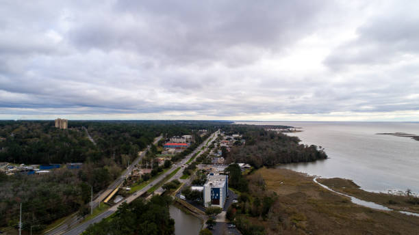 istock Overcast afternoon over Daphne, Alabama & Mobile Bay 1206187841