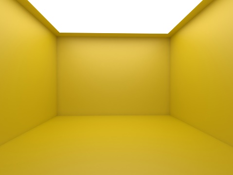 Empty white room with lighting