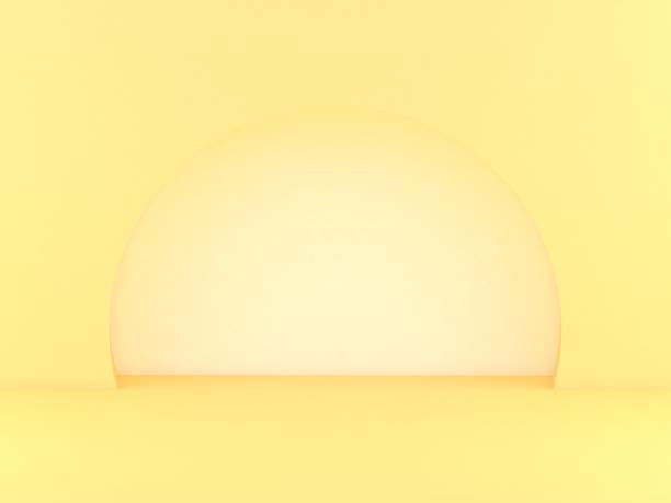 istock 3D Render of Abstract Yellow Composition with Podium 1206187933