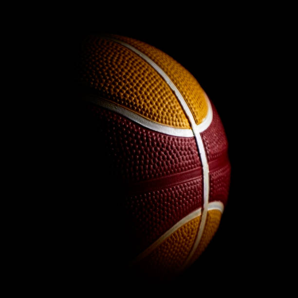 istock Basketball ball isolated on black 120618884