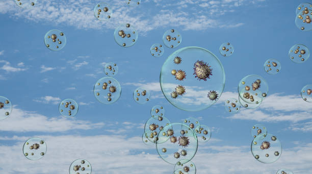 istock airborn virus floating aroud in droplets on blue sky background 1206191765
