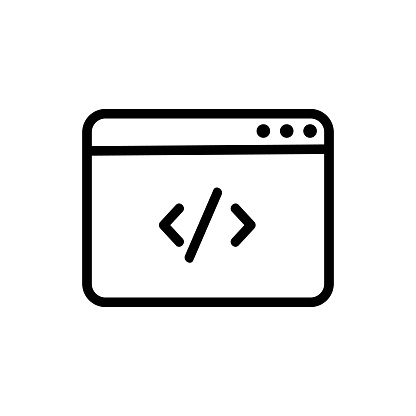 code programming icon vector. Isolated contour symbol illustration