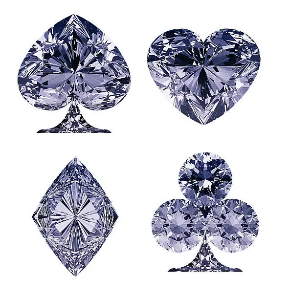 Blue Diamond shaped Card Suits