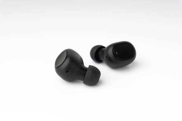 istock Wireless earbuds or earphones on white background 1206195900
