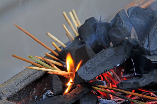 istock burning coals, closeup of photo 1206198704