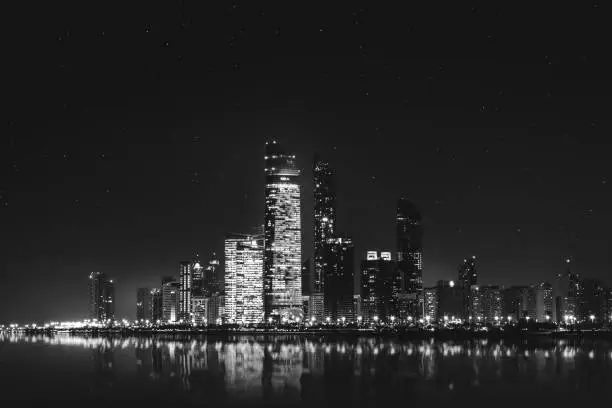 Abudhabi skyline at night