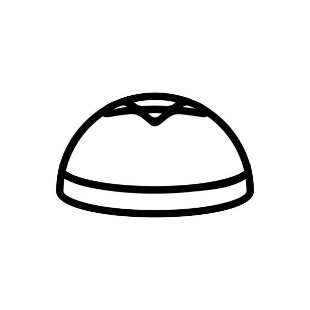ilustrações, clipart, desenhos animados e ícones de vetor de ícone do chapéu judeu. ilustração isolada do símbolo do contorno - yarmulke