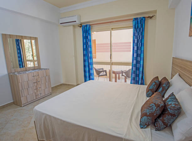 istock Interior design of double bedroom in apartment 1206206827