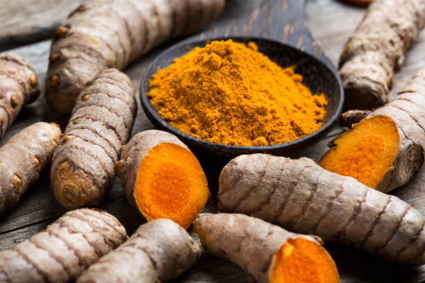 istock Curcuma longa, turmeric, rhizomes 1206206847