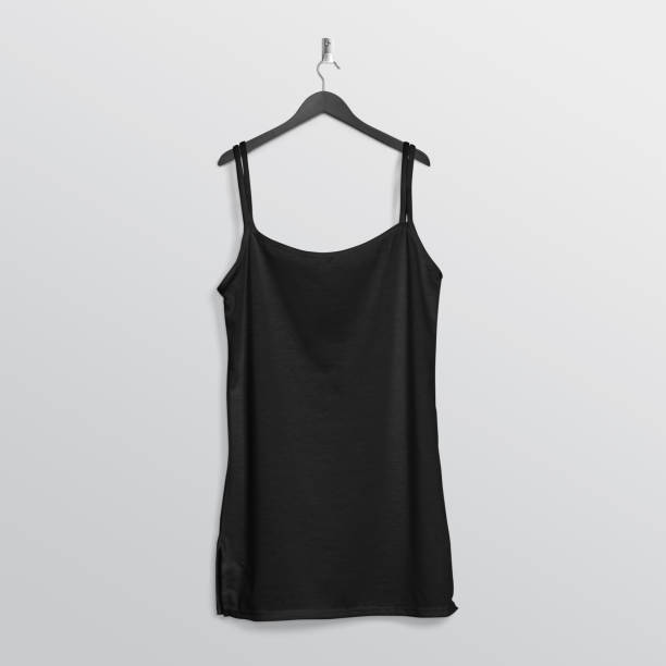 istock Plain black camisole shirt hanging on wall 1206211008