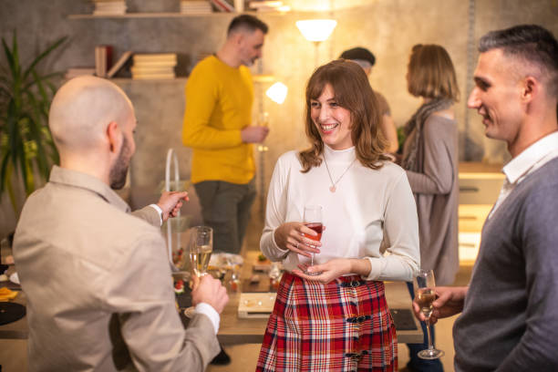 istock Business people having fun at after work dinner party 1206211802