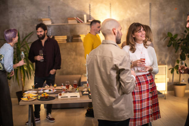 istock Business people having fun at after work dinner party 1206211899