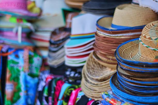 istock Hats in the market 1206215434