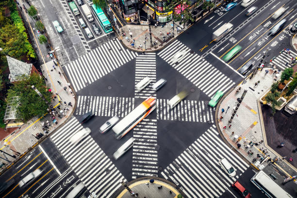 istock Aerial view of complex crossing 1206216586