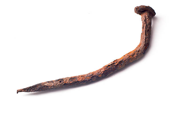 istock Antique hand forged rusty nail 120621792