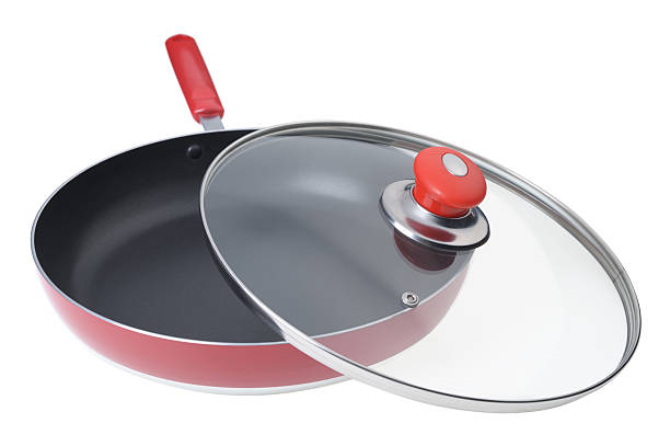 istock Frying pan with the slightly opened glass cover 120621842