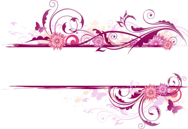 플로럴 배경 장식 - butterfly purple squirting white butterfly stock illustrations