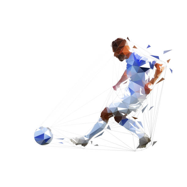 futbolcular, hücum oyuncuları vuruyor, kaleci atlıyor. i̇zole mürekkep çizim vektör silueti - soccer player stock illustrations