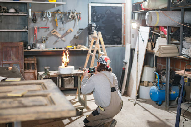 istock Handyman renovating interior, fixing and remodeling, working person with tools. 1206225627