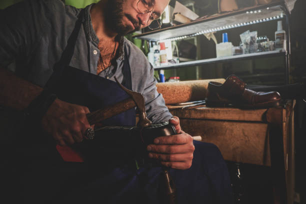istock Process of creating a pair of boots 1206227314