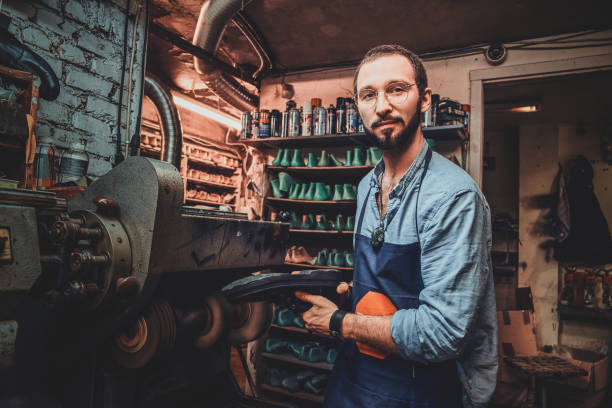 istock Process of creating a pair of boots 1206227666