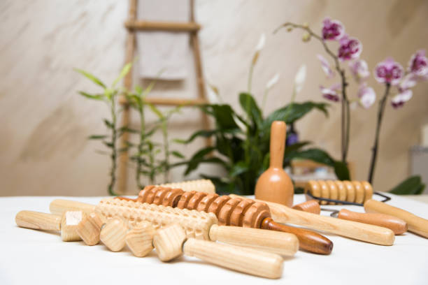 istock Wooden equipment for anti-cellulite maderotherapy massage 1206228982